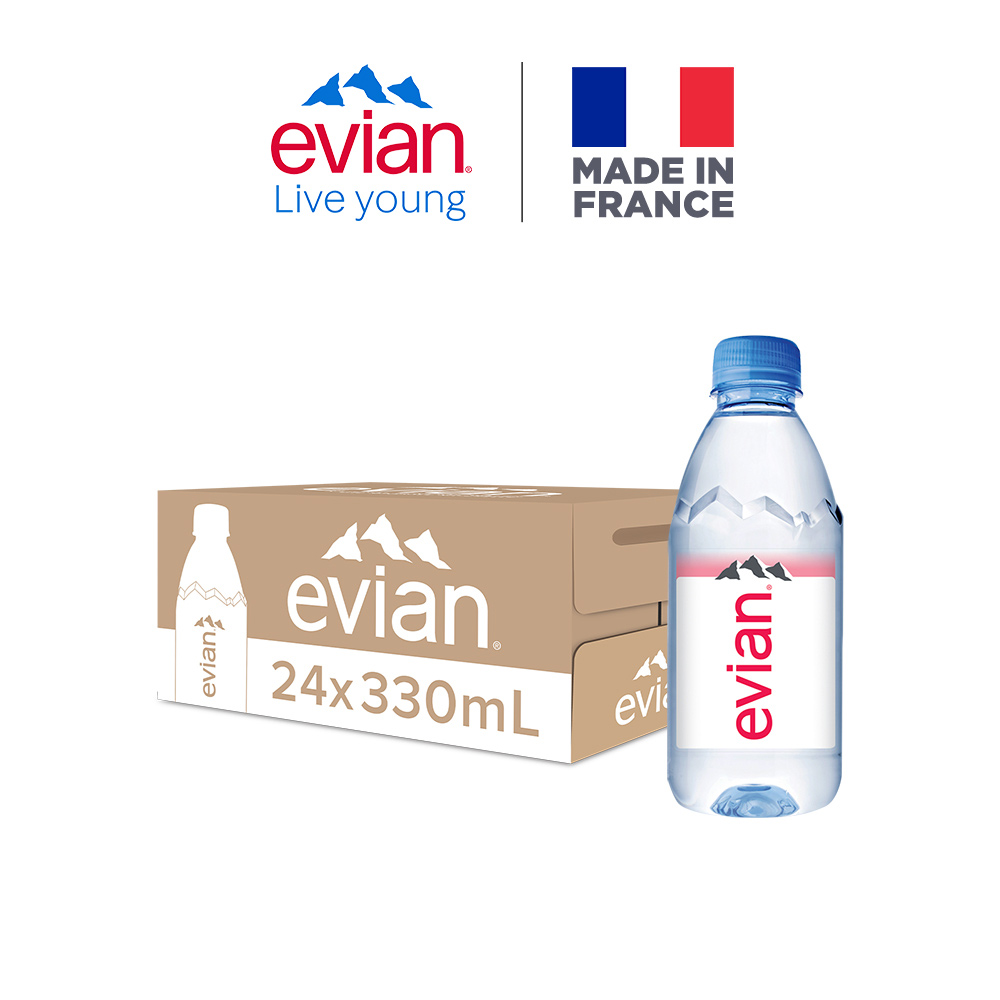 【evian 依雲 原廠總代理直營】天然礦泉水330mlx24入/箱(寶特瓶)◉90C004